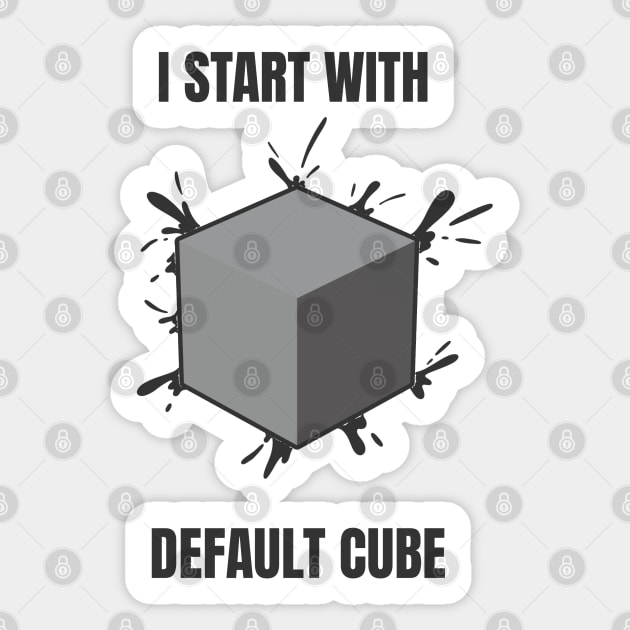 Default Cube Sticker by retroshaper